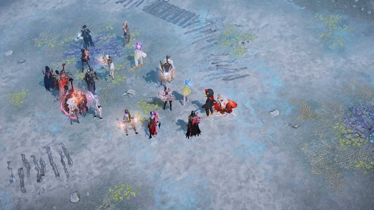 数十人のプレイヤーと一緒のゲーム画面